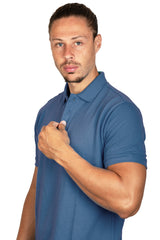 Playera Polo Azul Acero