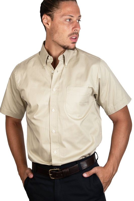 CAMISA MANGA CORTA LISA GABARDINA ARENA 