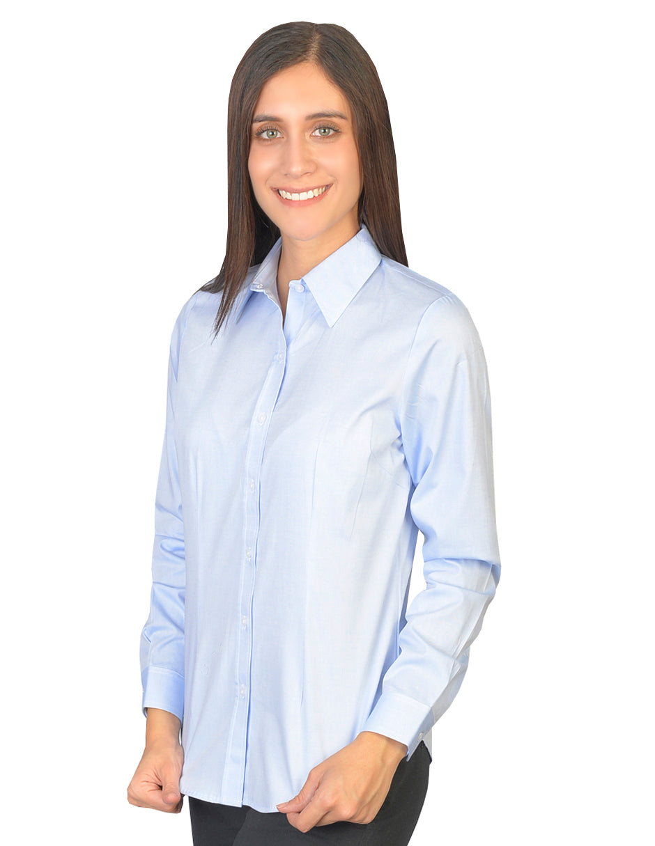 Blusa Oxford Pin Point Cielo