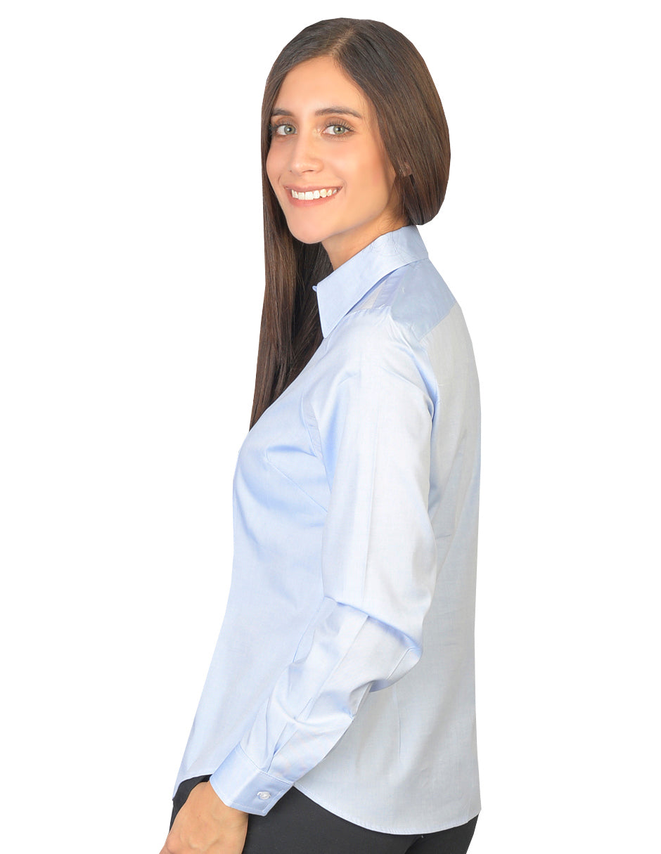 Blusa Oxford Pin Point Cielo