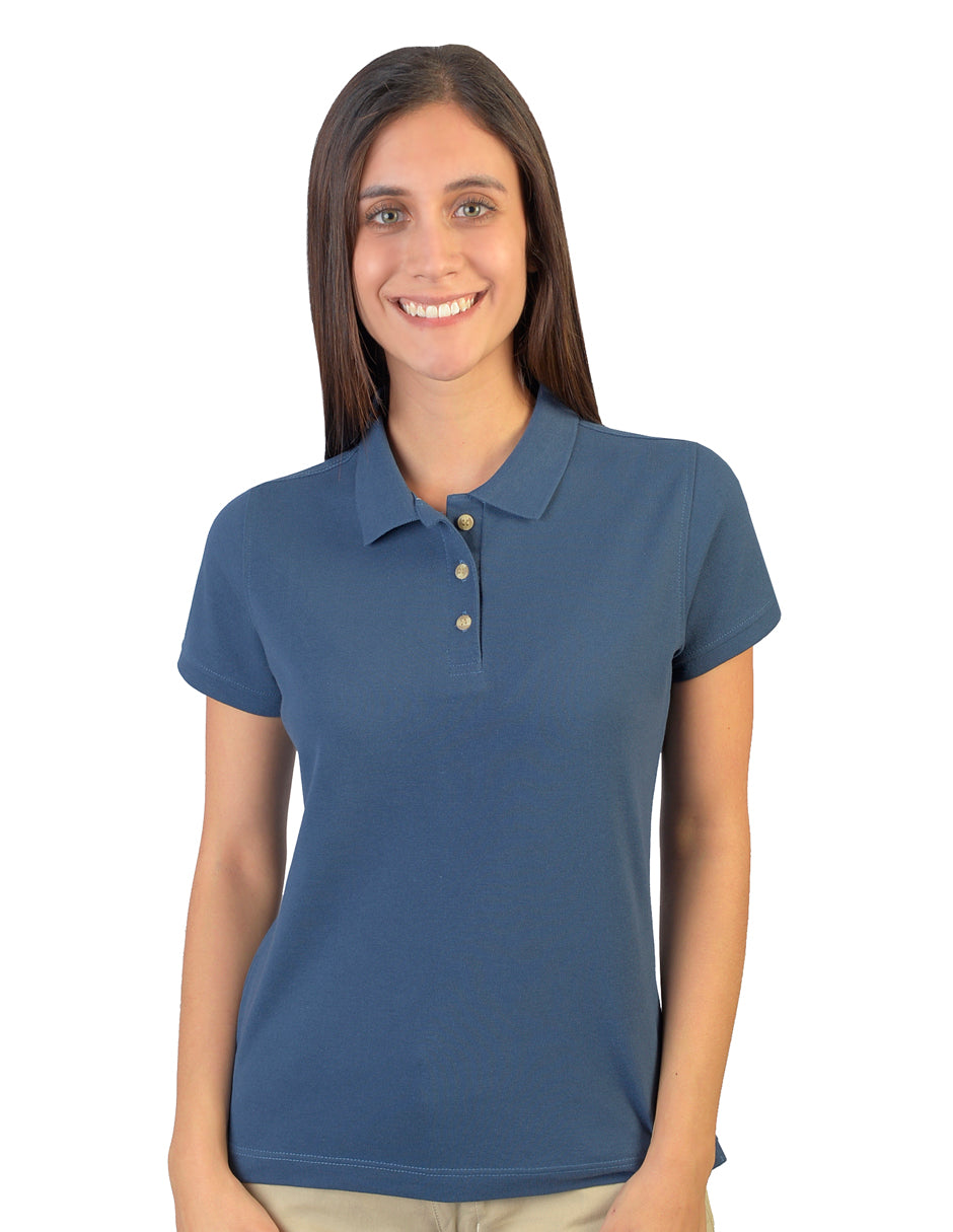 Playera Polo Azul Acero