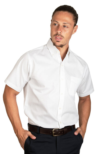 CAMISA MANGA CORTA LISA GABARDINA BLANCO 