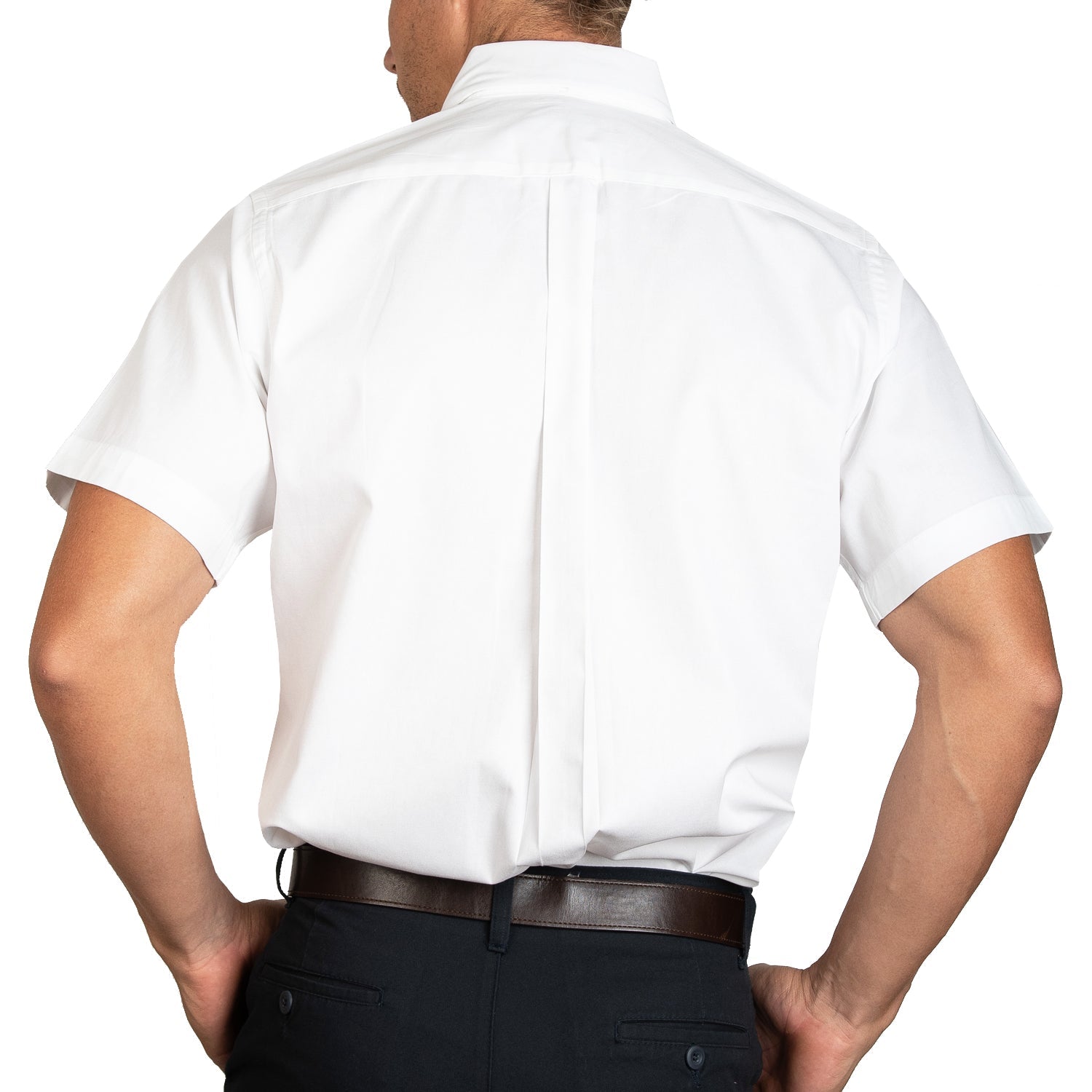 CAMISA MANGA CORTA LISA GABARDINA BLANCO 