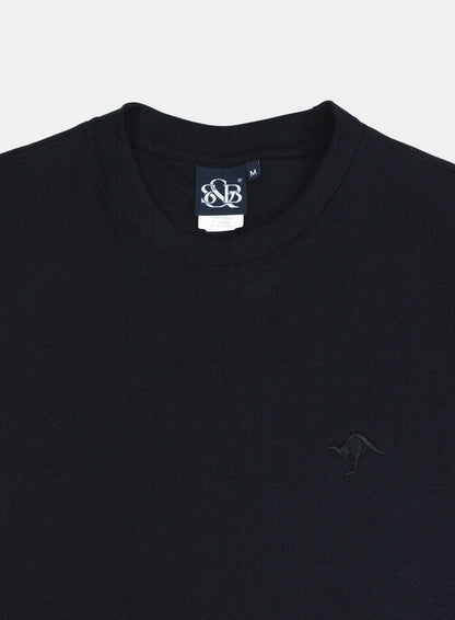 Playera Oversize Bordada Negro E0105