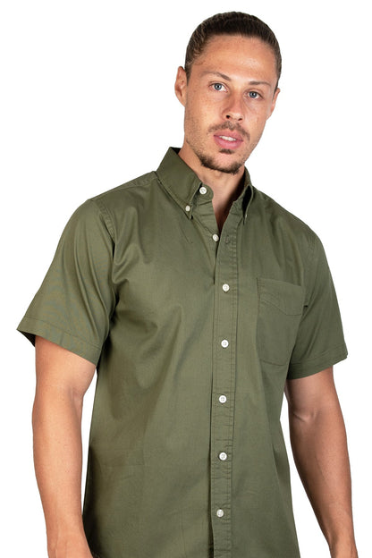 CAMISA MANGA CORTA LISA GABARDINA MILITAR 