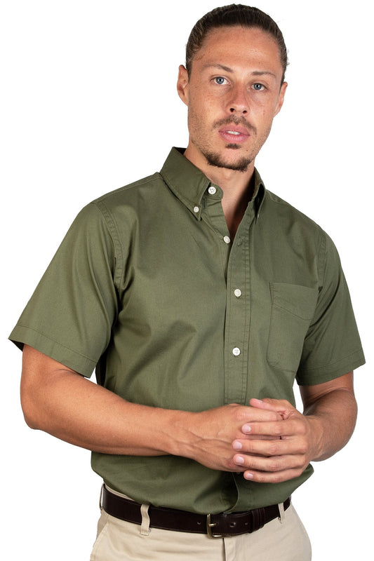 CAMISA MANGA CORTA LISA GABARDINA MILITAR 