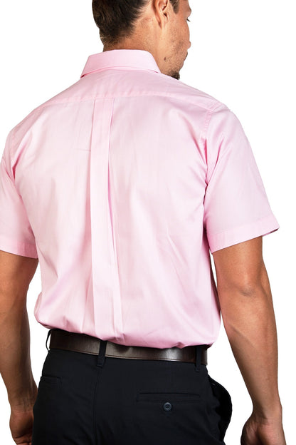 CAMISA MANGA CORTA LISA GABARDINA ROSA 