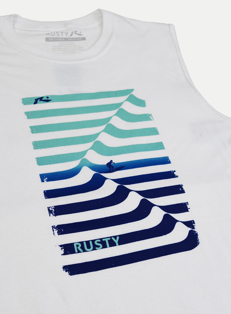 Playera Rusty Sin Mangas Blanco ZB450
