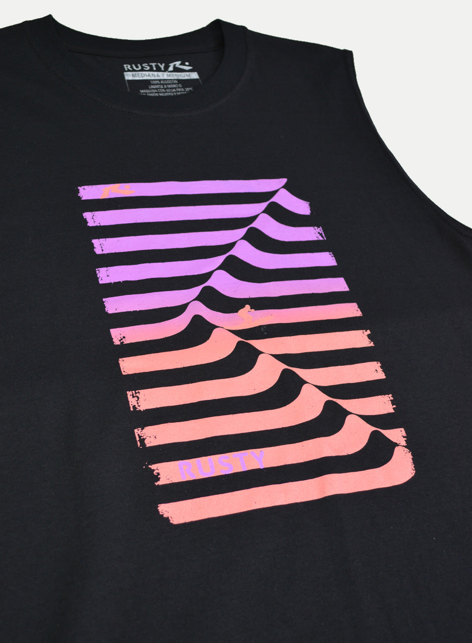 Playera Rusty Sin Mangas Negro ZB450